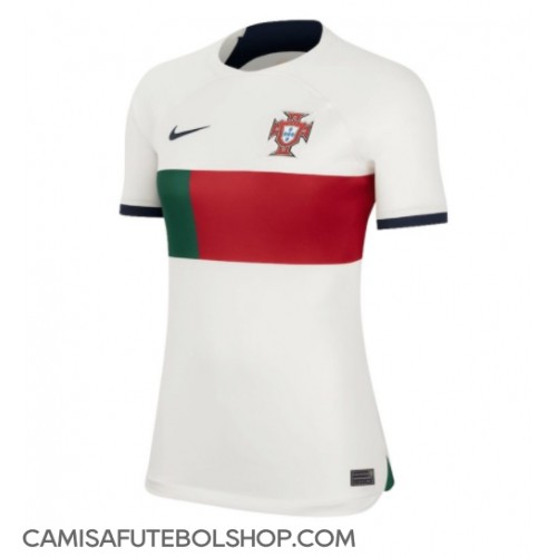 Camisa de time de futebol Portugal Replicas 2º Equipamento Feminina Mundo 2022 Manga Curta